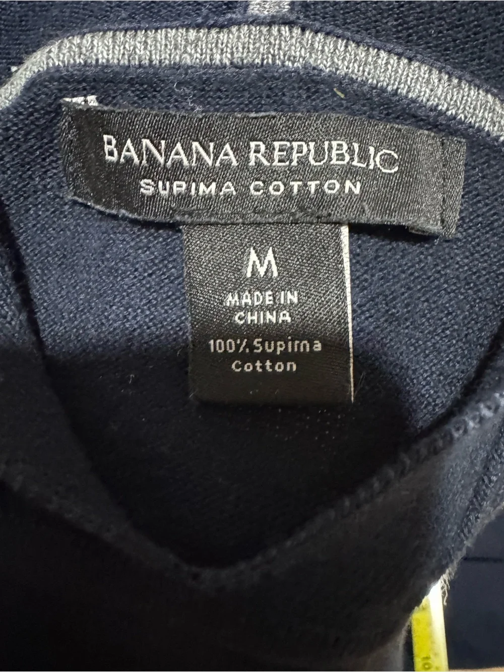 Banana Republic Supima Cotton Men's Navy Hooded Pullover Sweater